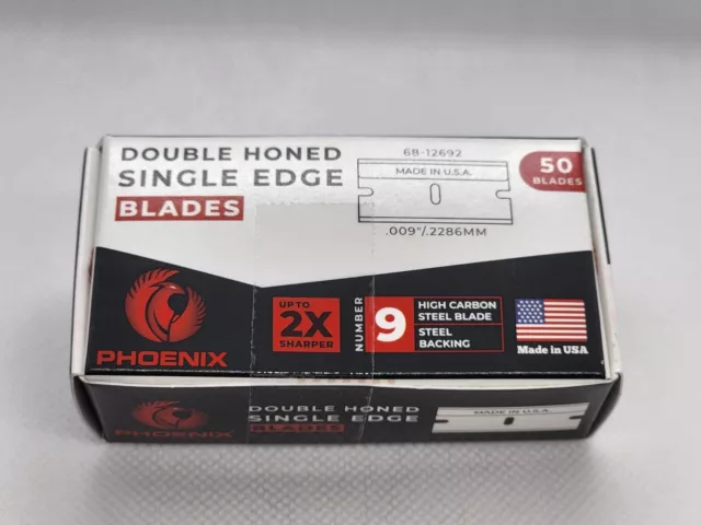 1000 .009 Single Edge Razor Blades - Box Cutter Scraper Sharp #9 Made In USA 3