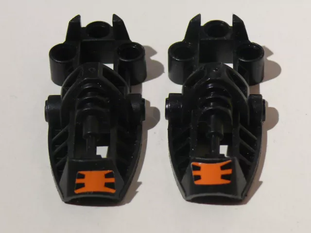 Lego 2 pieds noirs bionicle / 2 black foot with stickers from set 8101