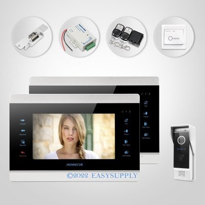 Homsecur 7" Filaire Système Interphone Portier Vidéo avec menu français pour Appartement 