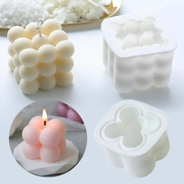 3D Silicone Candle Moulds DIY Soy Soap Aromatherapy Candles Wax Plaster Mold NEW