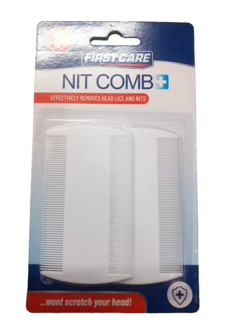 2 Pieces White Double Sided Nit Combs for Head Lice Detection