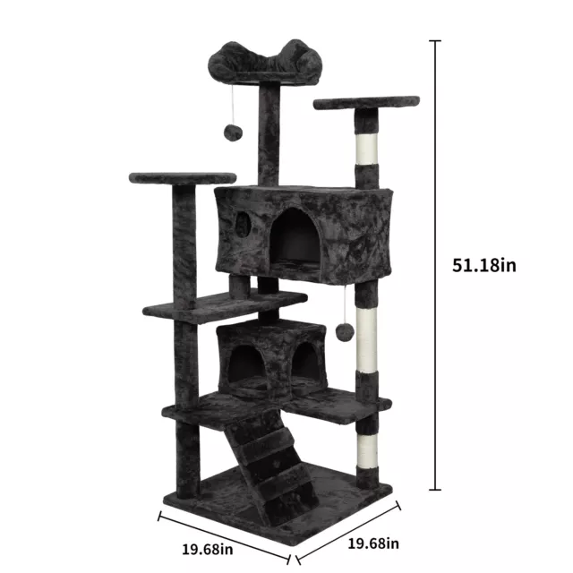 Kratzbaum XXL XL Katzenbaum Große Katzen Katzenkratzbaum Spielbaum 83-172cm Grau