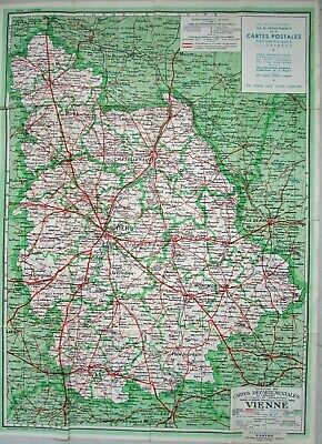 Ancienne carte Taride de la Vienne 54 x 74 cms Dépôt légal N° 997_1_61_2050 