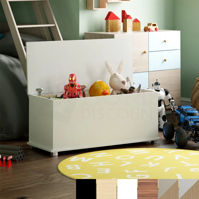 WOODEN TOY BOX Large Storage Ottoman Kids Toys Childrens Nursery