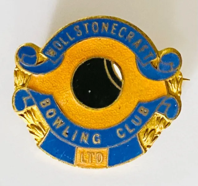 Wollstonecraft Bowling Club Badge Pin Rare Vintage (L2)