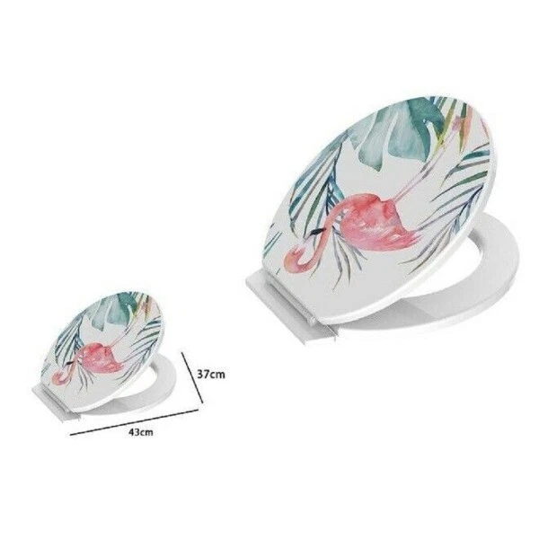 STI Copriwater Universale Con Chiusura Soft Close - Sedile WC In MDF Bianco, Ganci In Zinco Cromato E Kit Fissaggio Incluso