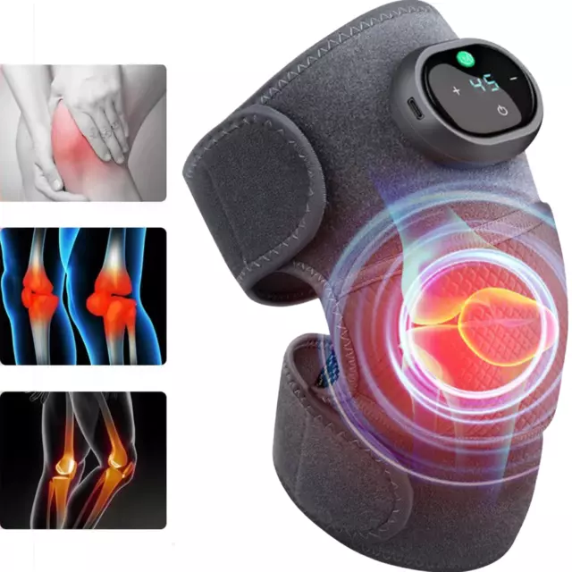 Electric Heating Vibration Knee Joint Pad Brace Massage Therapy Legs  Massager US