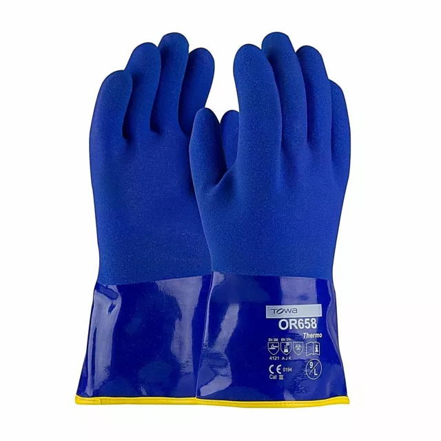 PIP 58-8658DL/L Cold Resistant Insulated PVC Glove Sandy Coating 6 Pack Large