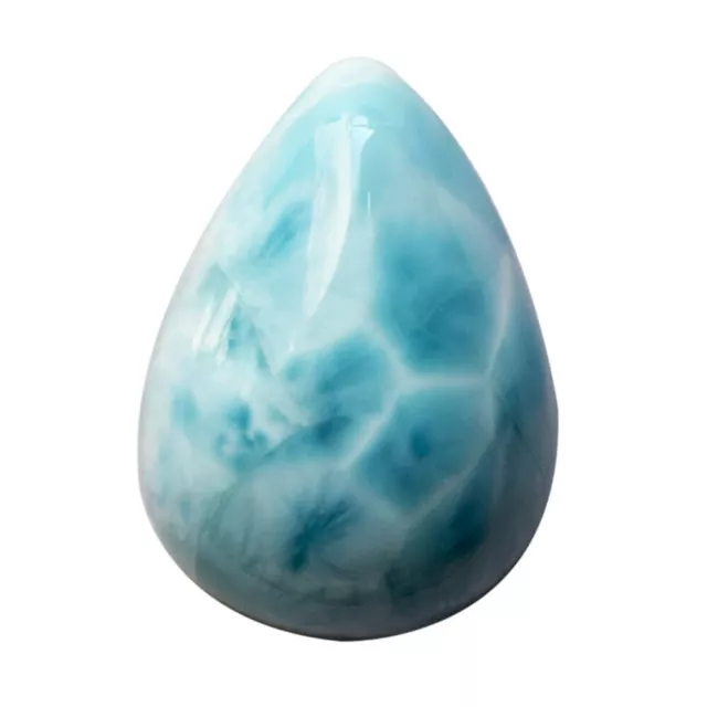 49 Cts Unheated Dominican Republic Larimar Loose Gemstone Pear Cabochon Natural