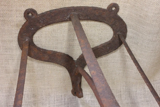 Old Saddle rack holder reversed bracket rustic iron English style rust barn find 7