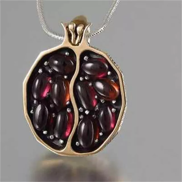 Fashion 18k Gold Plated Pomegranate Necklace Pendant Women  Wedding Jewelry Gift