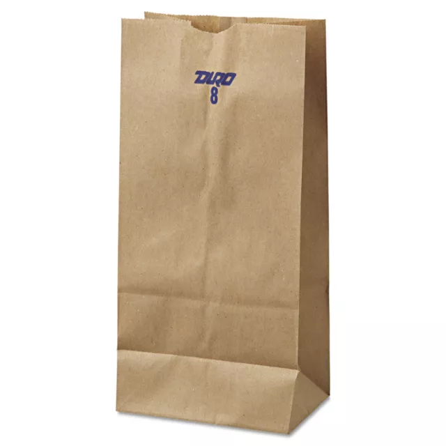 General #8 Paper Grocery Bag 35lb Kraft Standard 6 1/8 x 4 1/6 x 12 7/16 500