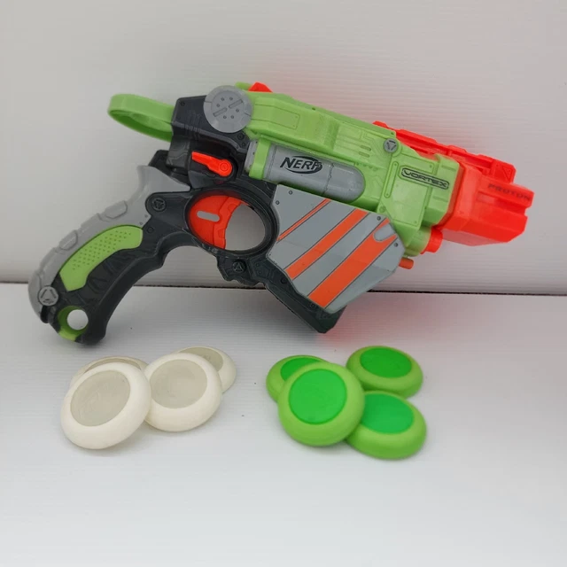 NERF VORTEX PROTON Gun Disc Shooter Blaster Pistol 40+ Discs RARE £20. ...