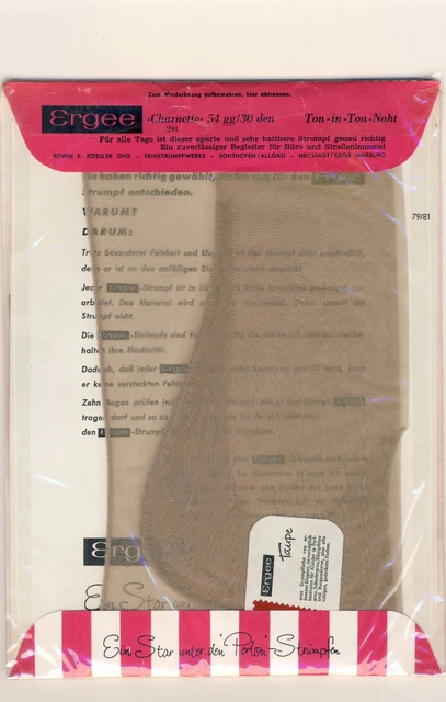 60s calze in perlon/nylon cucito ERGEE taglia 8 1/2?? - Nylon con cucitura/calze da cucitura (1
