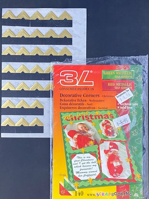 Libro de recortes adhesivo de esquinas de montaje de fotos de colección tamaño pequeño rojo verde dorado