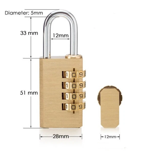 Cadenas à code 4 chiffres en laiton - 38 mm - AGT