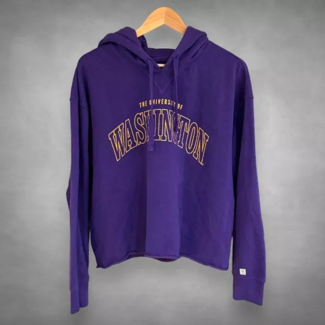 Washington Huskies Cropped Hoodie Women's XL Purple College University Tailgate
