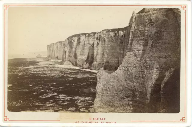 France, Étretat, les falaises de Bénouville Vintage albumen print Tirage alb