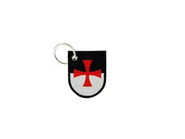 Porte cle cles clef brode patch ecusson drapeau blason templier chevalier