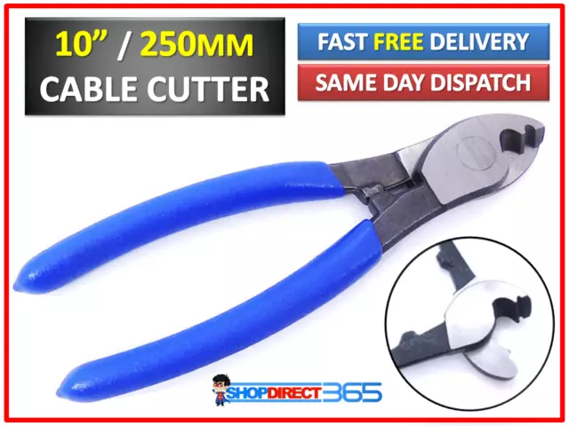 10" 250mm Heavy Duty Electric Cable Wire Cutters Electrician Plier Stripper 8-21