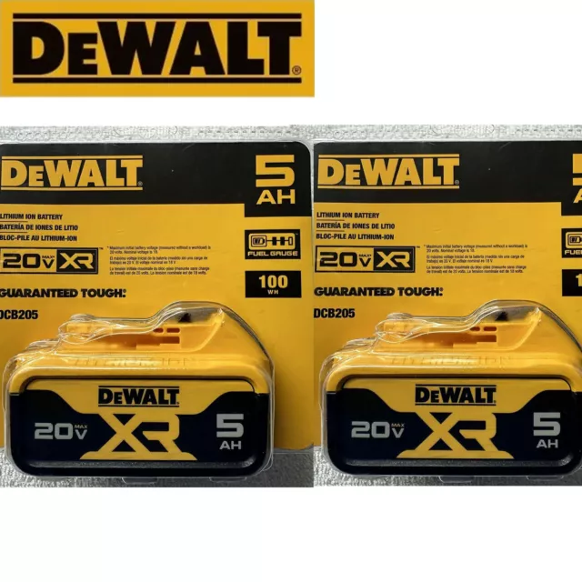 Dewalt （2Pack） DCB205 20 volt Lithium 5.0 amp battery New in Package US stock