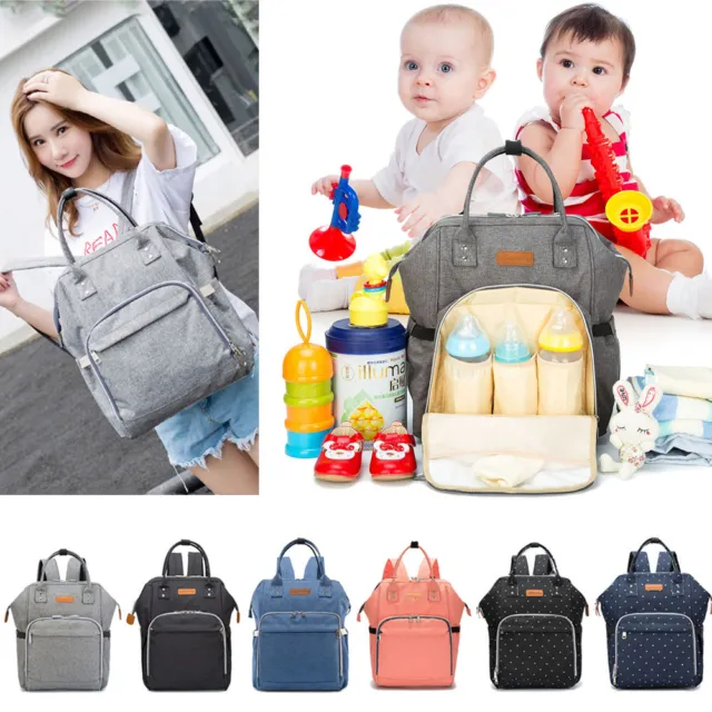 Mummy Dad Maternity Nappy Diaper Bag Baby Nursing Large Capacity Travel Backpack