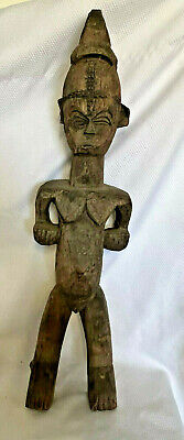 Vtg Hand Carved Wooden Yaruba Fertility Maternity Tribal African Statue Figure