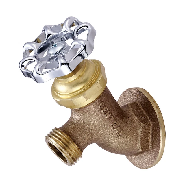 Central Brass 0575-1/2 Brass Wall Mounted Lawn Faucet With Wheel Handle