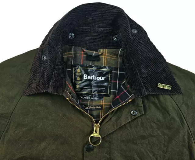 HOT VTG Men's BARBOUR @ CLASSIC BEDALE WAXED Cotton LINED OLIVE COAT Jacket 40 M