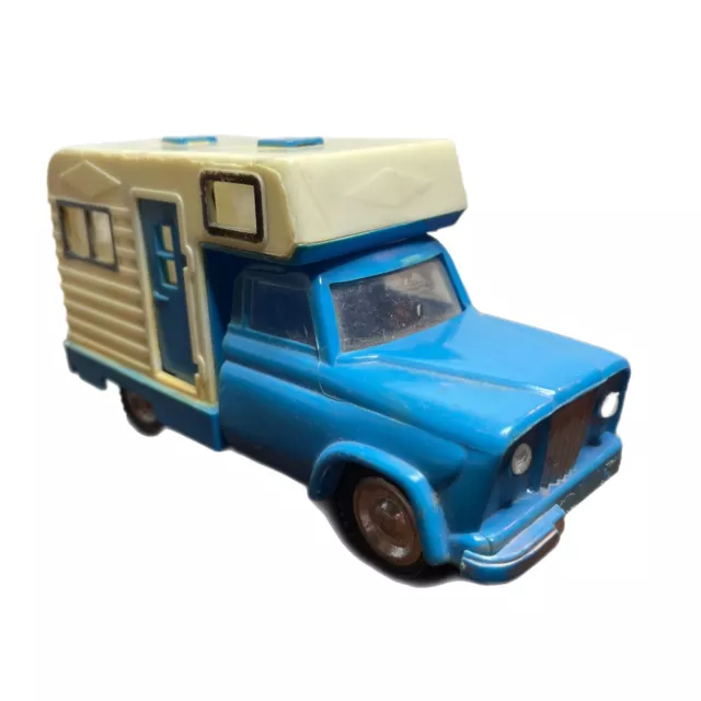 JEEP PICKUP CAMPER Truck Vintage 1960’s Zee Toys No. 52 Blue Plastic