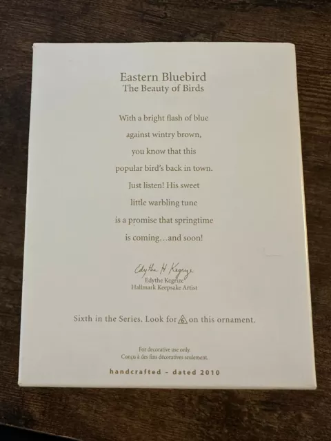 "Eastern Bluebird - The Beauty of Birds" Hallmark Ornament 2