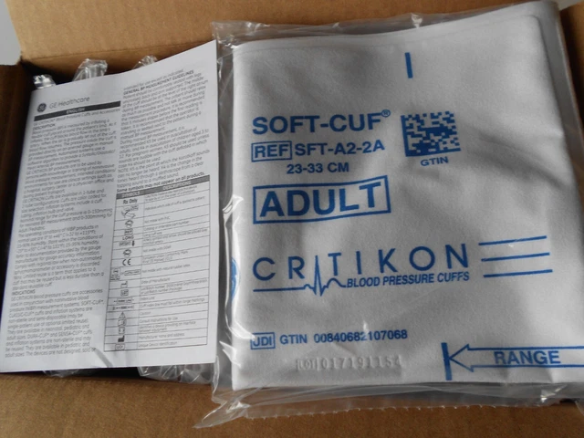 GE Criticon Adult Blood Pressure Cuffs. Size 23-33cm. Box of 20. Free UK p&