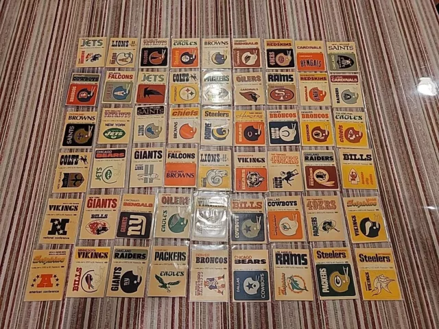 Extremely Rare 1973-74 Nfl Fleer Cloth Stickers Complete Set 54 Total