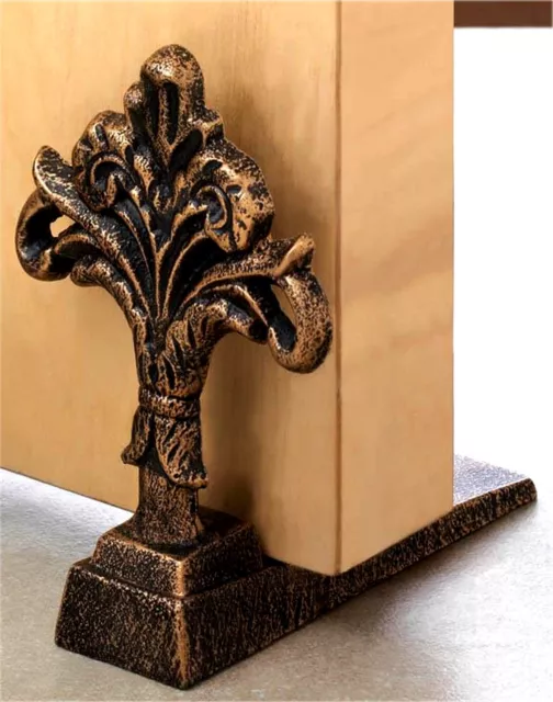 "Fleur-De-Lis" Cast Iron Door Stopper ** Nib