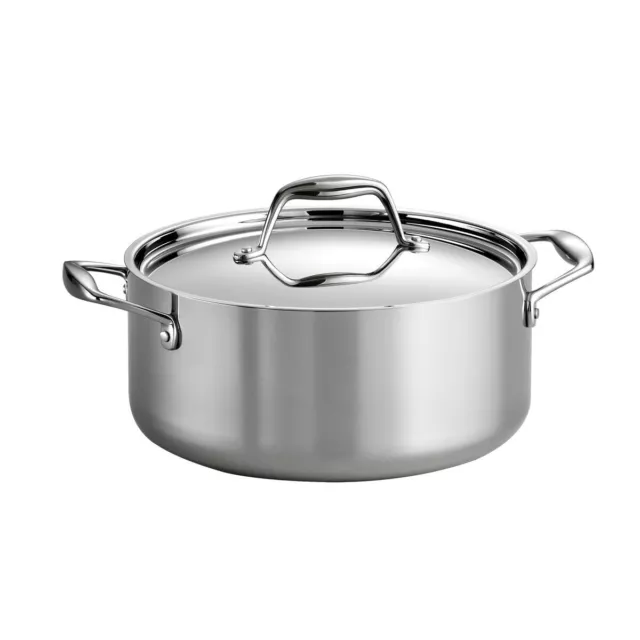 Tramontina Gourmet 5 Qt Tri-Ply Clad Stainless Steel Covered Dutch Oven NEW