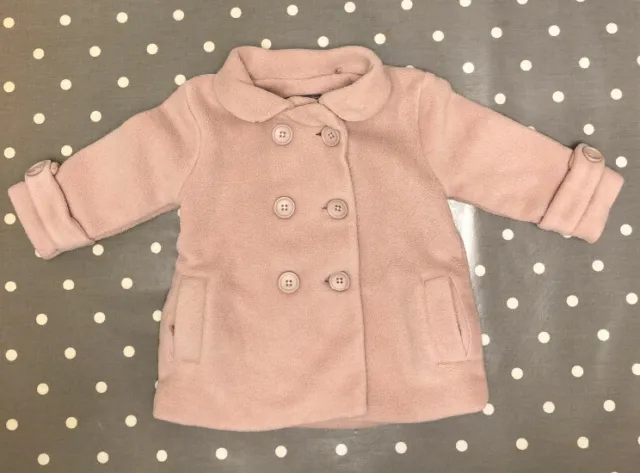 Beautiful Next Baby Girls Smart Fleece Coat 6-9 Months Great Condition