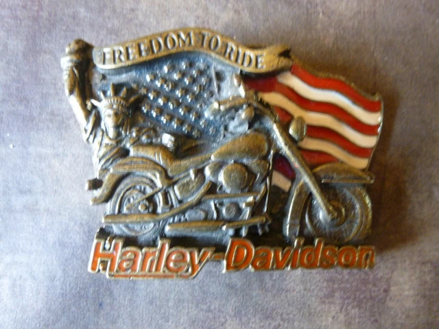 Boucle De Ceinture Harley Davidson Motif Moteur - Acier Inoxydable, Dorée, 40 Mm