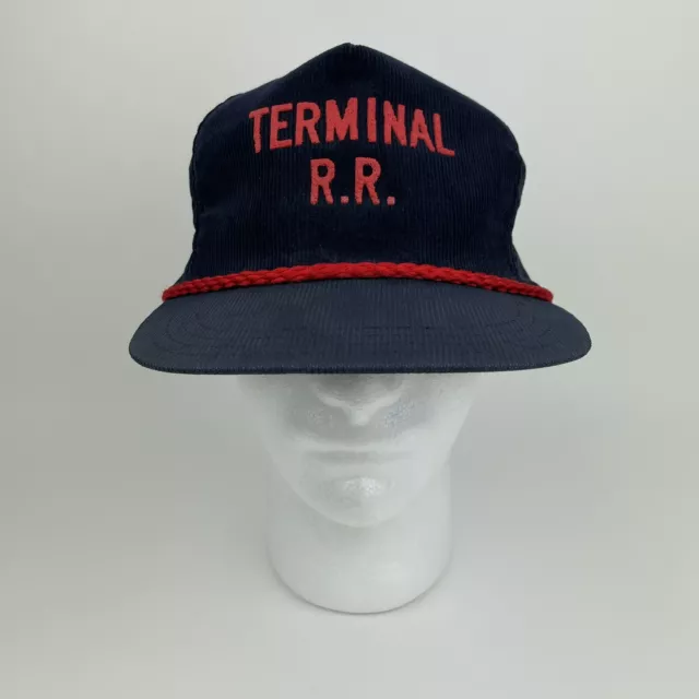 Vintage Terminal R.R. Railroad Association of St Louis Corduroy Cap Rope Hat