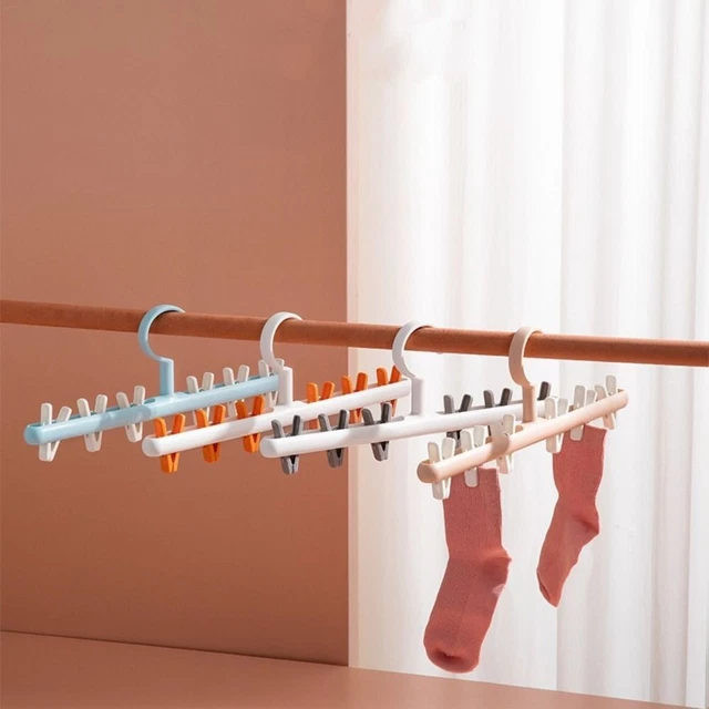 6 Clips Hats Socks Organizer Rack Hanger Storage Holder Cap Scarf Storage