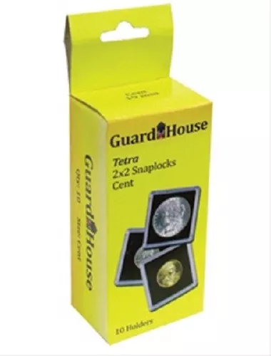 10 Guardhouse 2x2 Tetra Snaplock Coin Holders for Penny/Cent 19mm