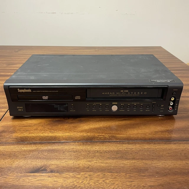 SYMPHONIC WF802 TRILINGUAL VHS Player VCR Recorder & DVD/CD/MP3 Player