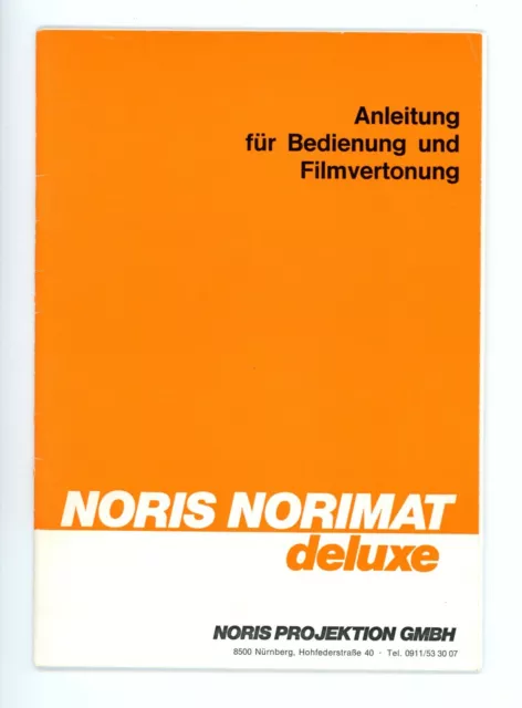 Bedienungsanleitung NORIS NORIMAT DELUXE Filmprojektor Tonbandgerät Manual Y2617