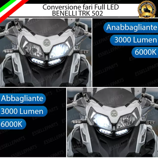 Conversione Faro Led Per Benelli Trk 502 Anabbagliante Abbagliante 6000K