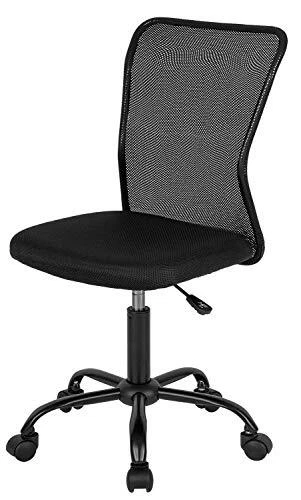 Home Office Chair Mid Back Mesh Desk Chair Armless Computer Chair Black