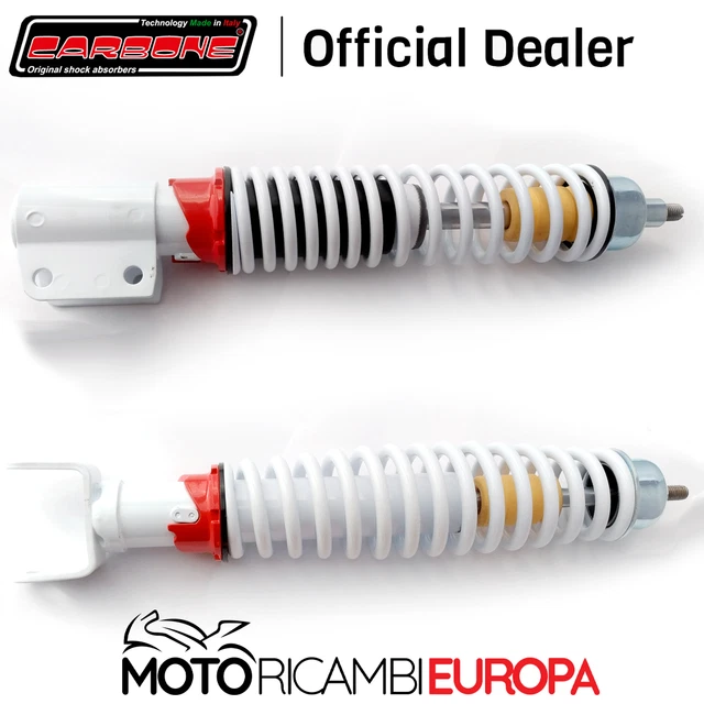 Kit Ammortizzatori Carbone Anteriore E Posteriore Regolabile Bianco Vespa Px Pe