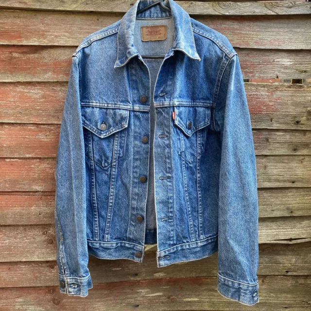 Vintage Levi's Denimjacke 70500 klassisch blau Größe 34 S XS klein rot Tabe