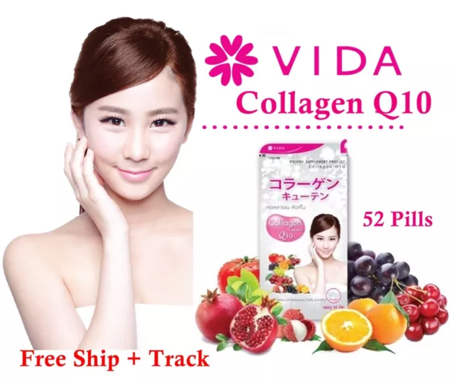 Vida Collagen Q10 Natural Fruits Extracts Brighten Skin Reduce Wrinkles Acne