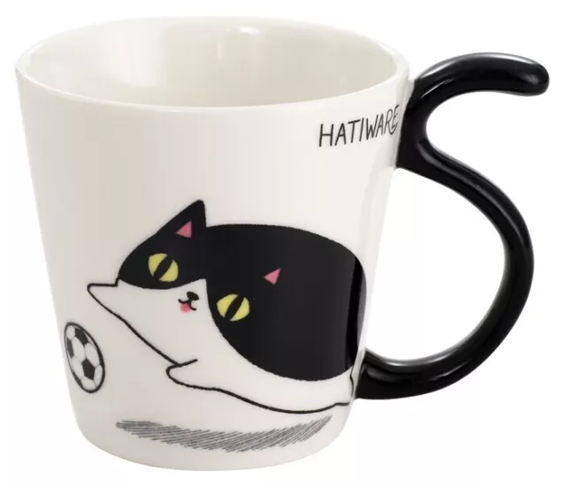 3 Cat Brothers Japan Hatiware Black White Cat Ceramic Mug Cup Gift Box NEW