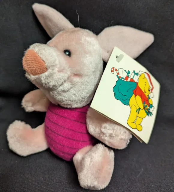 NWT Sears Walt Disney Piglet 5.5" Plush Doll Winnie the Pooh Christmas 1989