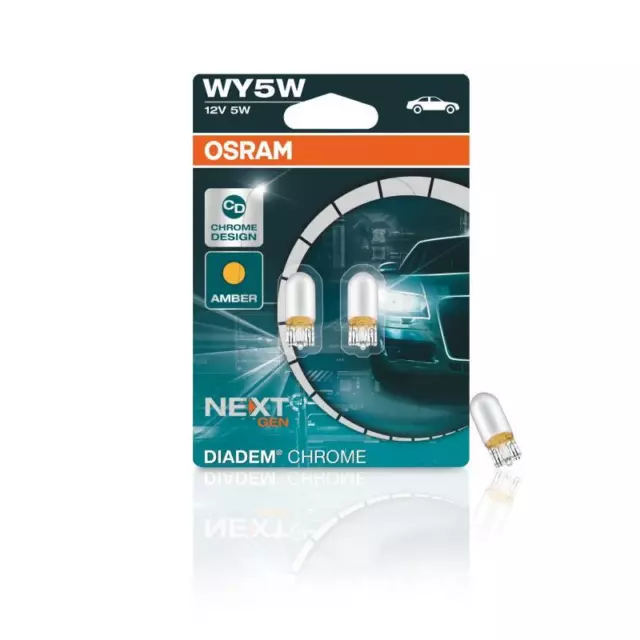 2 Osram Diadem Chrom Blinker Birne Leuchtmittel Glühbirne Chrome WY5W W2.1x9.5d